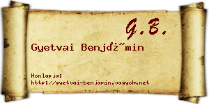Gyetvai Benjámin névjegykártya