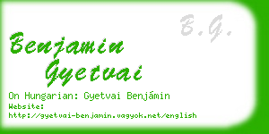 benjamin gyetvai business card